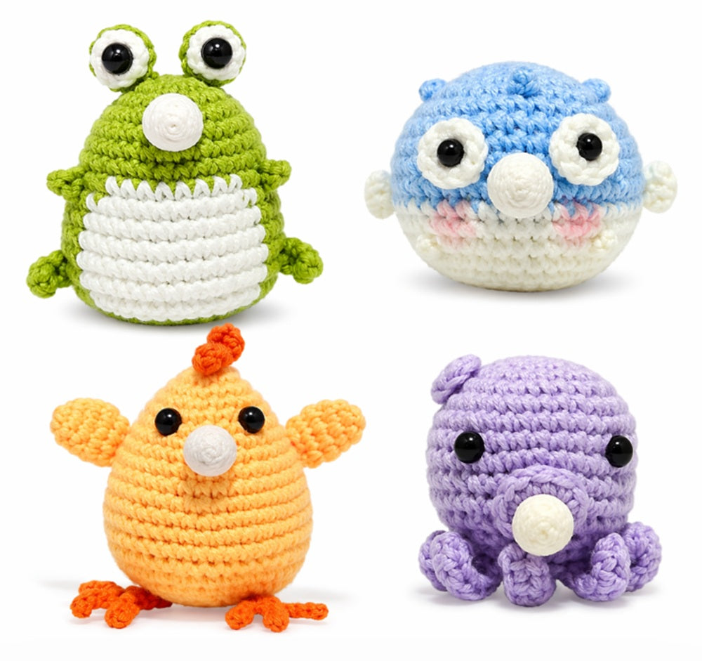 Animal Crochet Kit for Beginners, 4 Pack with Video Tutorial – TIKA