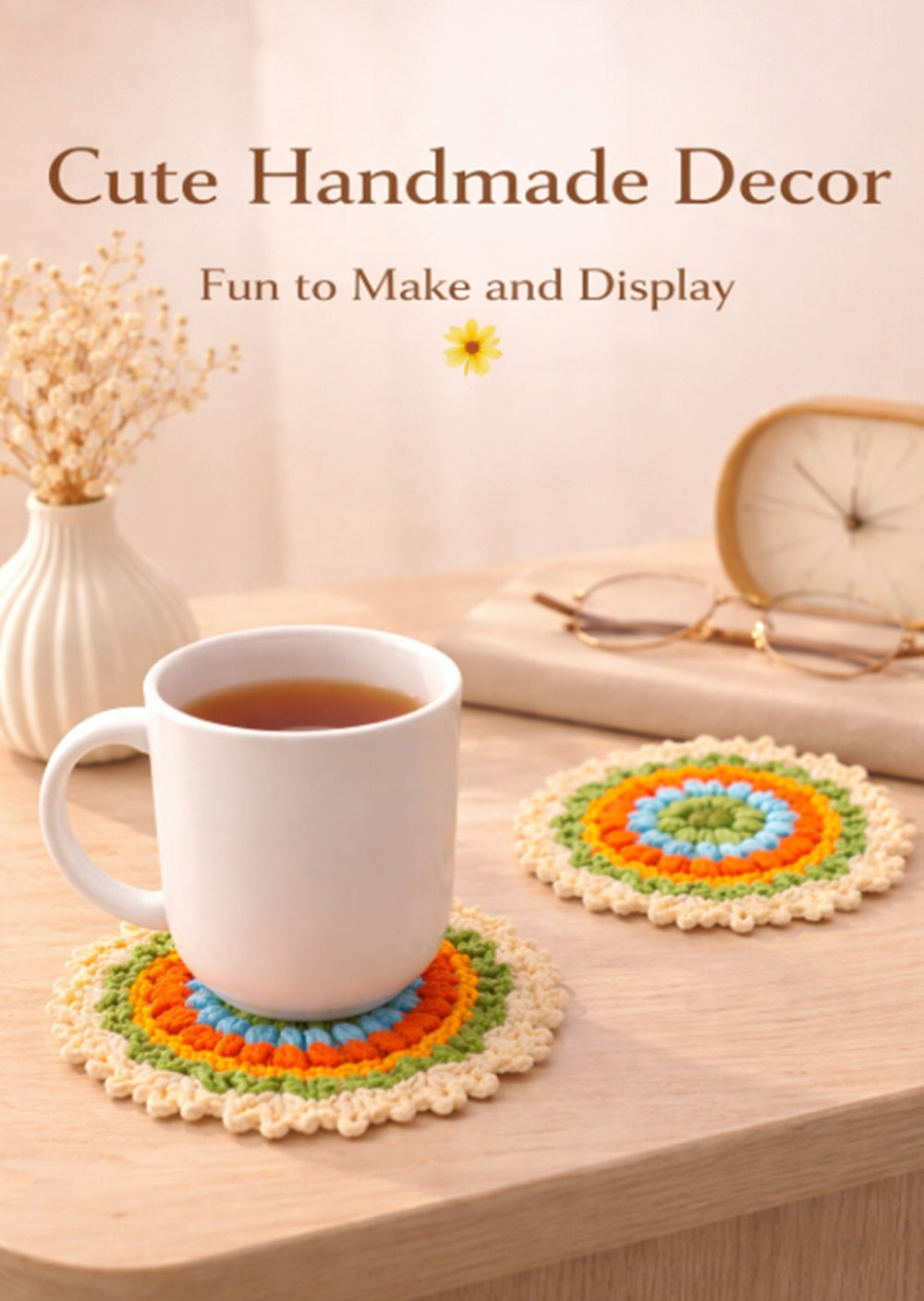 Crochet Coaster & Plant Pot Cover Kit for Beginners, 4 Pack – TIKA