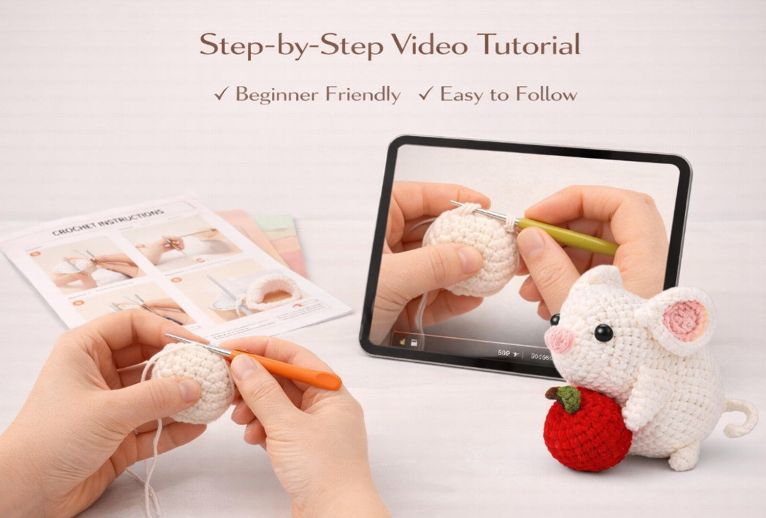 Hamster Family Crochet Kit for Beginners, 2 Pack with Video – TIKA