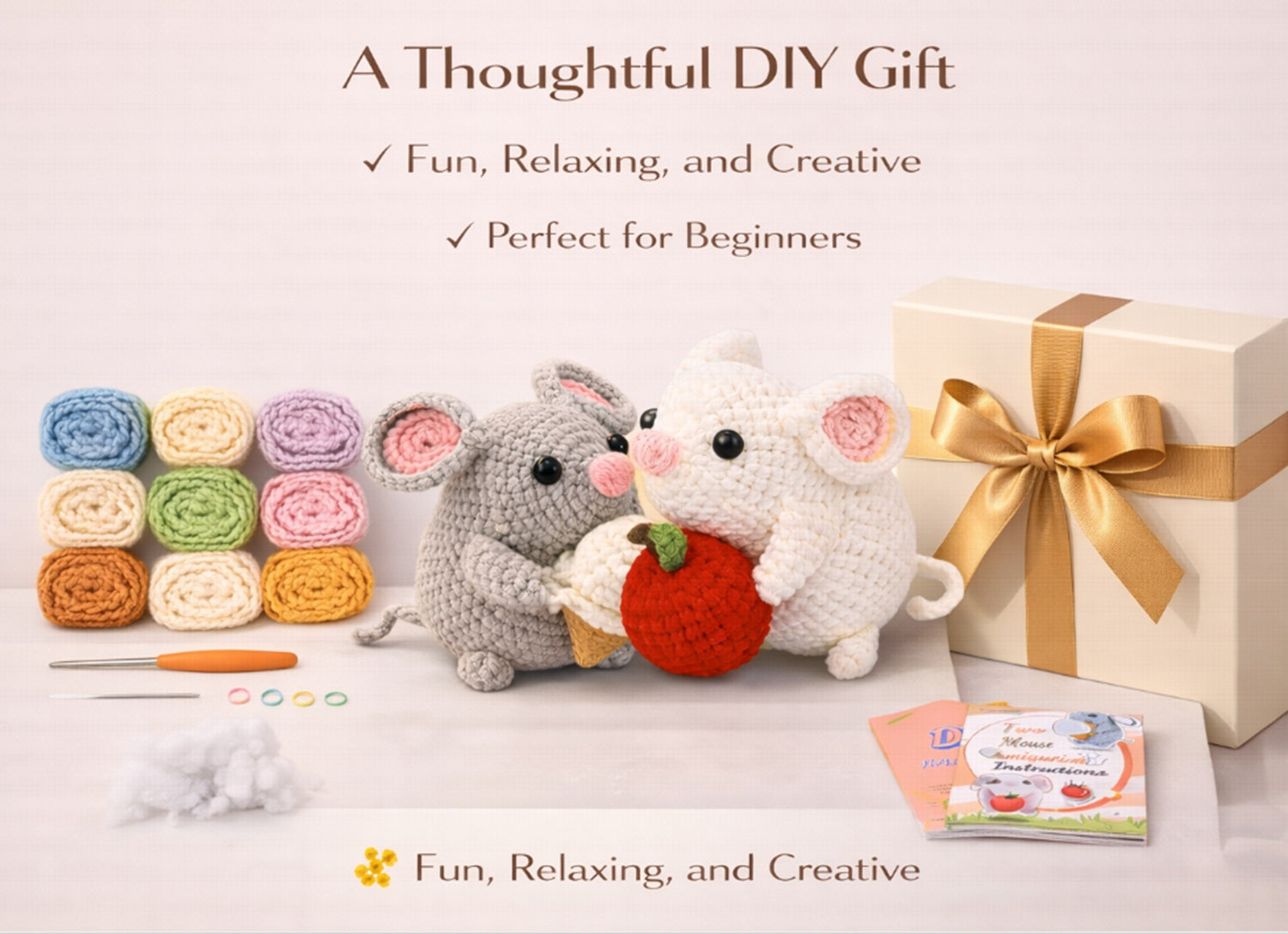 Hamster Family Crochet Kit for Beginners, 2 Pack with Video – TIKA