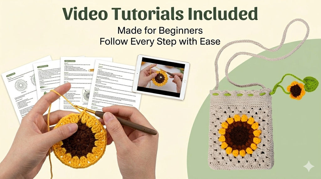 Sunflower Phone Bag Crochet Kit for Beginners with Video – TIKA