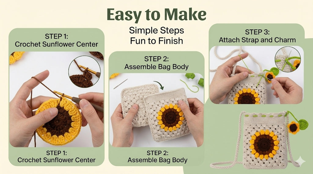 Sunflower Phone Bag Crochet Kit for Beginners with Video – TIKA