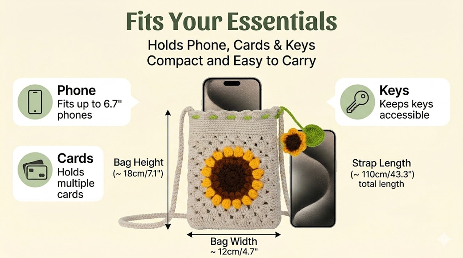 Sunflower Phone Bag Crochet Kit for Beginners with Video – TIKA