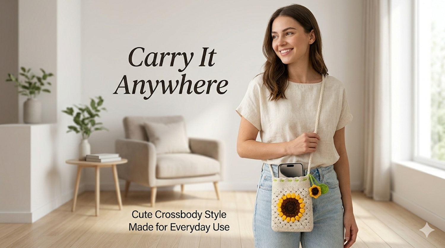 Sunflower Phone Bag Crochet Kit for Beginners with Video – TIKA