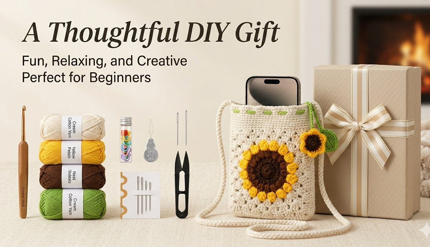 Sunflower Phone Bag Crochet Kit for Beginners with Video – TIKA