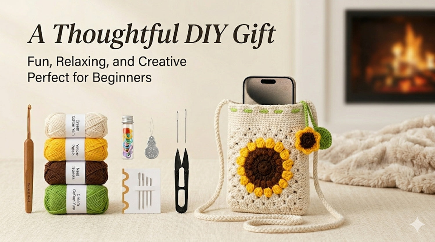 Sunflower Phone Bag Crochet Kit for Beginners with Video – TIKA
