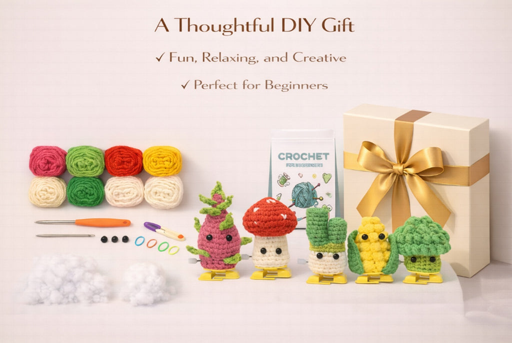 Vegetable Crochet Kit for Beginners, 5 Pack with Video Tutorial – TIKA