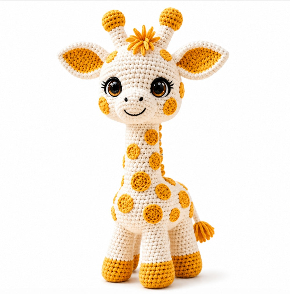 Giraffe Crochet Kit for Beginners with Yarn, Hooks & Video Tutorial – TIKA