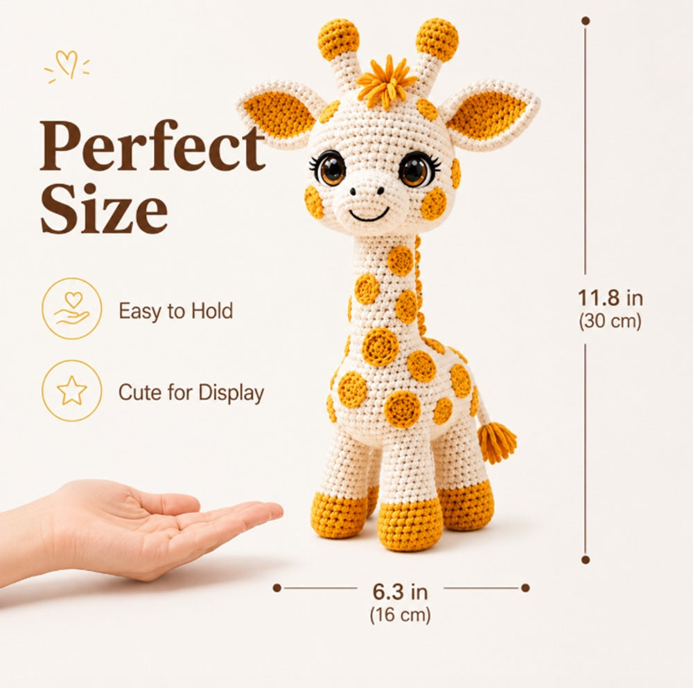 Giraffe Crochet Kit for Beginners with Yarn, Hooks & Video Tutorial – TIKA