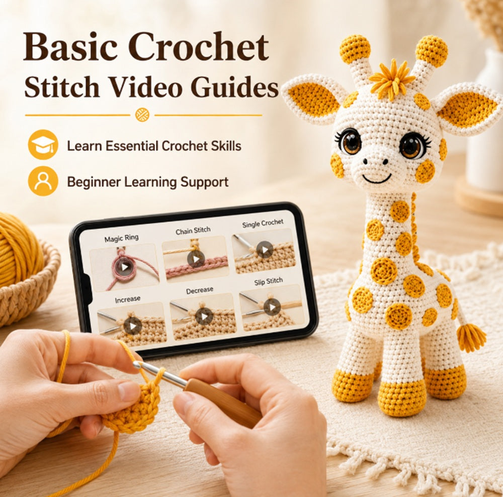 Giraffe Crochet Kit for Beginners with Yarn, Hooks & Video Tutorial – TIKA