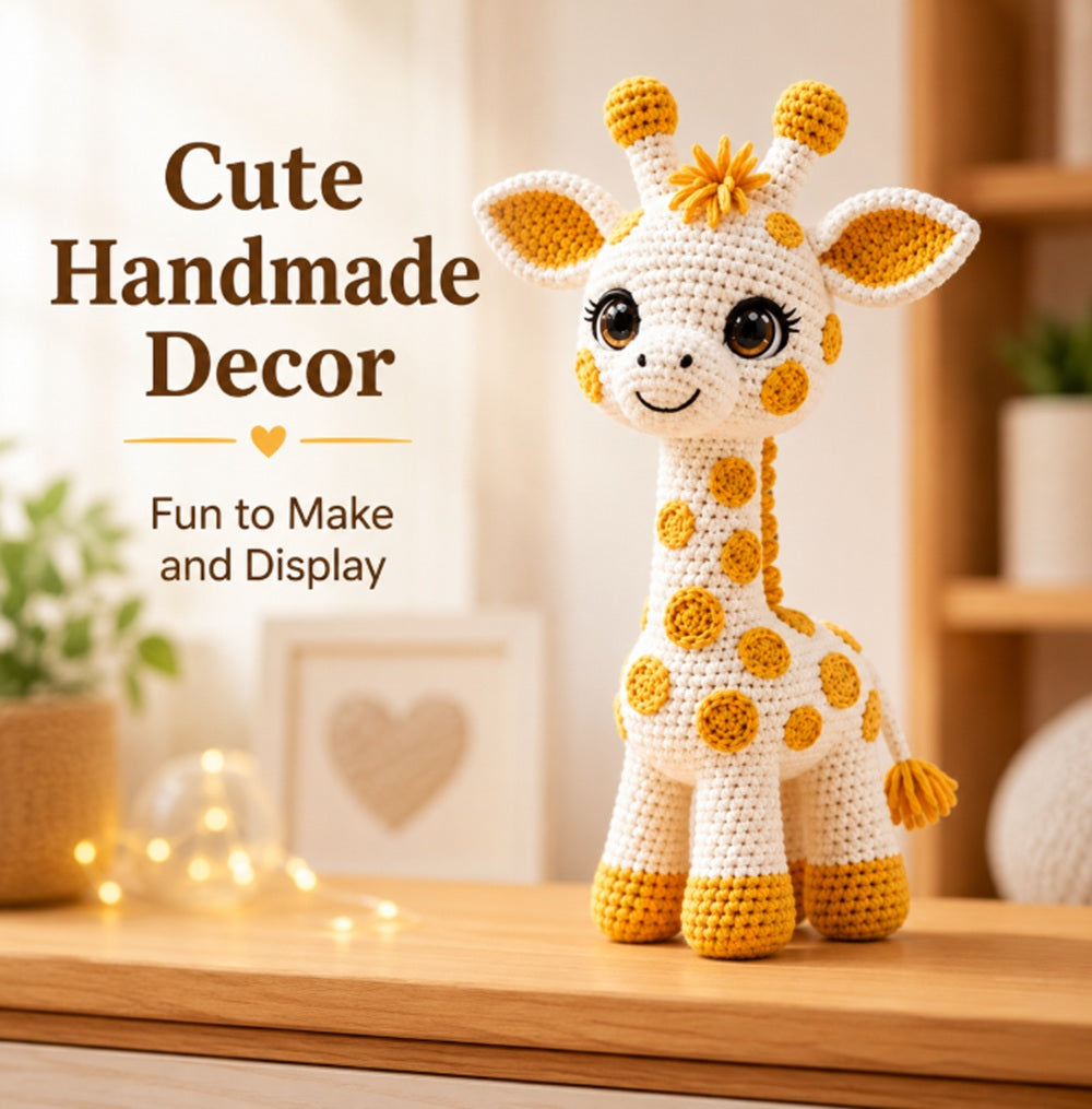 Giraffe Crochet Kit for Beginners with Yarn, Hooks & Video Tutorial – TIKA