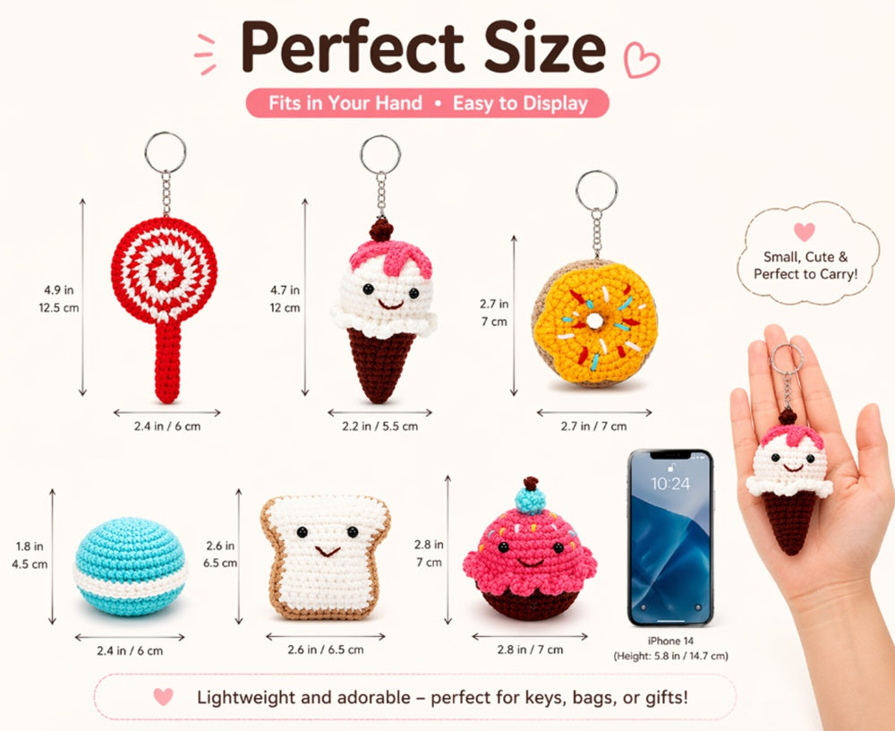 Dessert Crochet Kit for Beginners, 6 Pack with Video Tutorial – TIKA