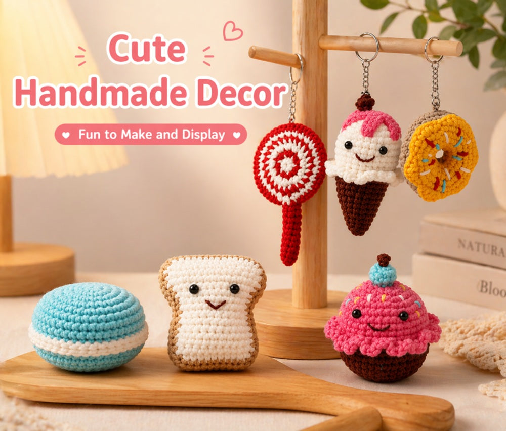 Dessert Crochet Kit for Beginners, 6 Pack with Video Tutorial – TIKA