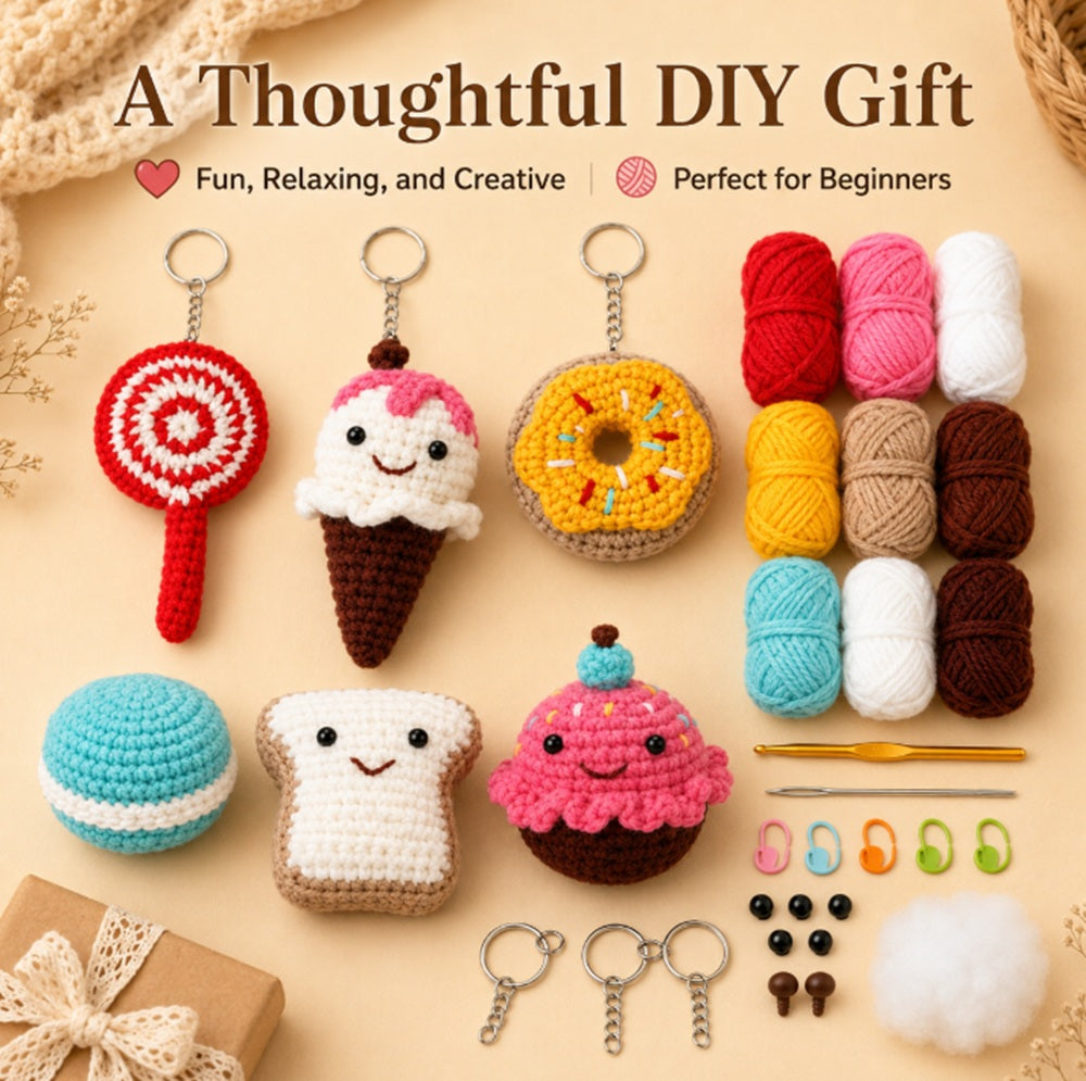 Dessert Crochet Kit for Beginners, 6 Pack with Video Tutorial – TIKA