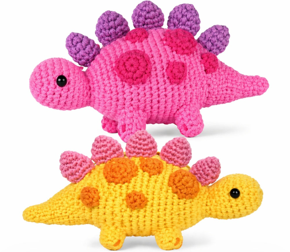 Dinosaur Crochet Kit for Beginners, 2 Pack with Video Tutorial – TIKA