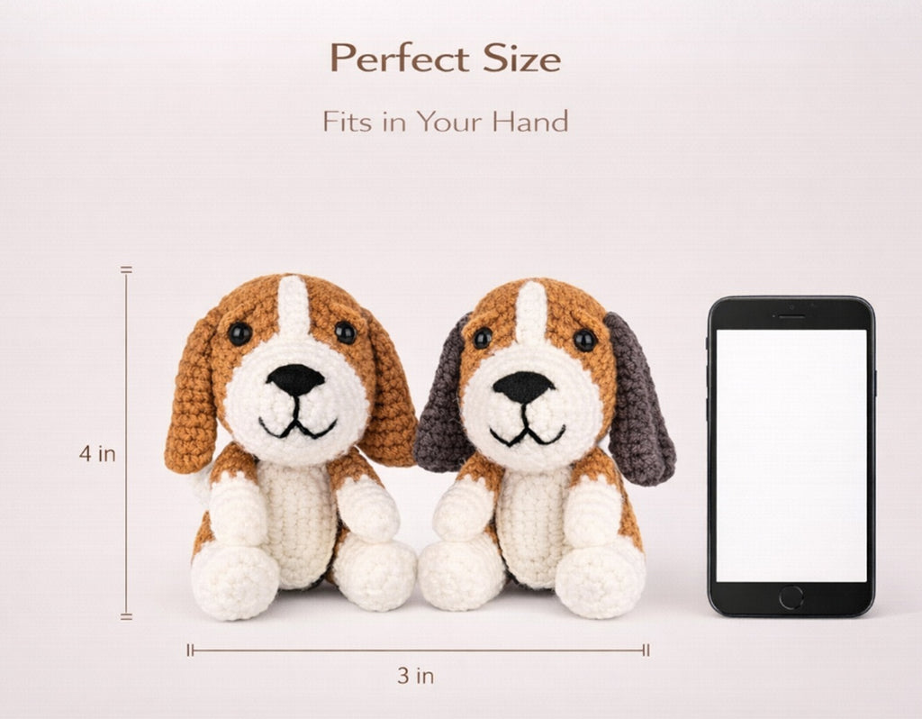 Beagle Crochet Kit for Beginners, 2 Pack with Video Tutorial – TIKA