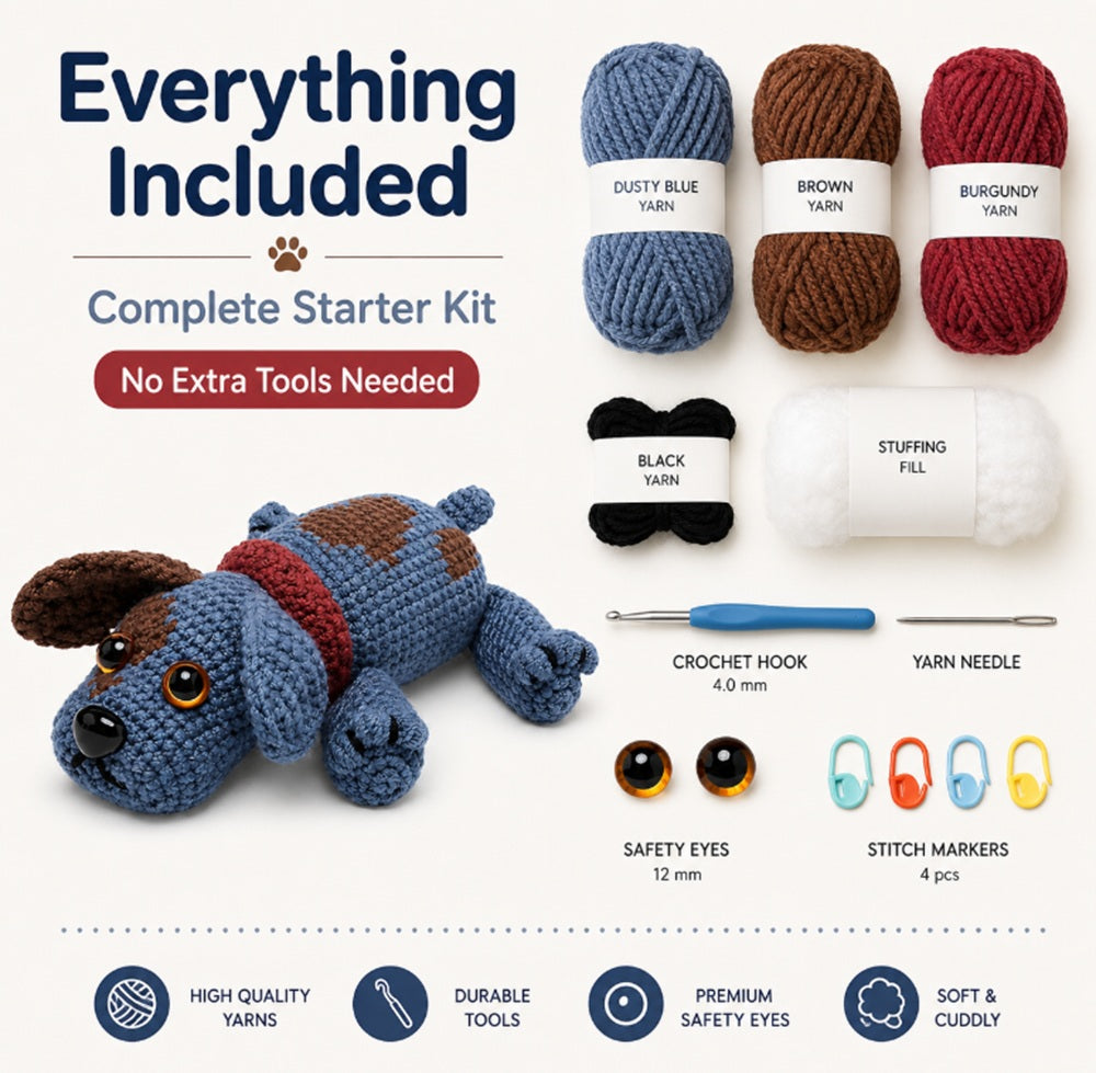 Dog Crochet Kit for Beginners with Video Tutorial – TIKA