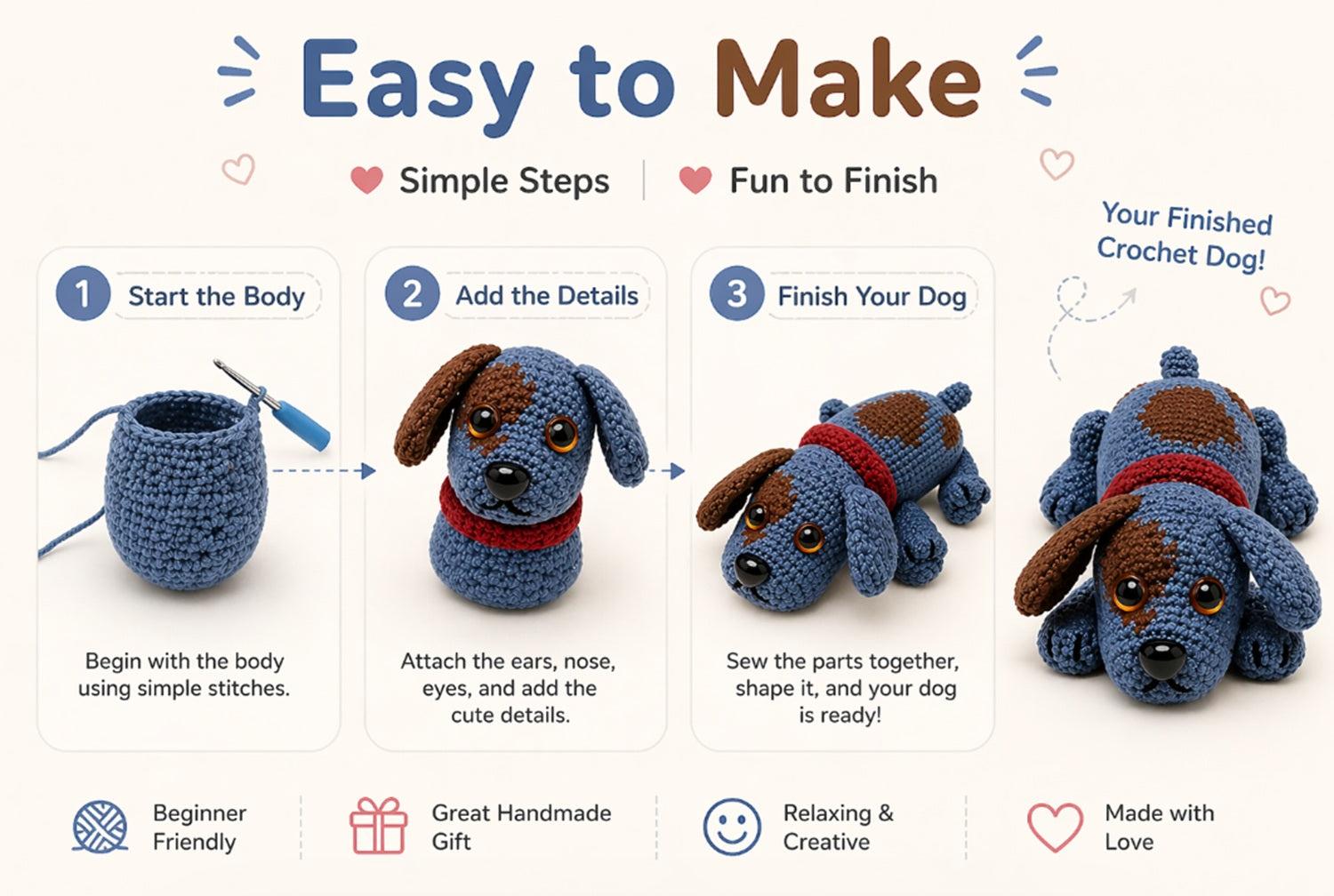 Dog Crochet Kit for Beginners with Video Tutorial – TIKA