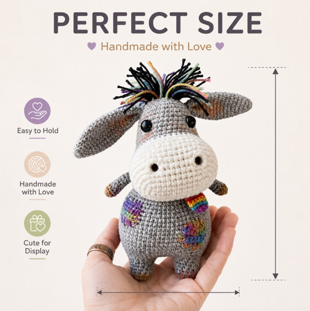 Donkey Crochet Kit for Beginners with Yarn, Hook & Video Tutorial – TIKA