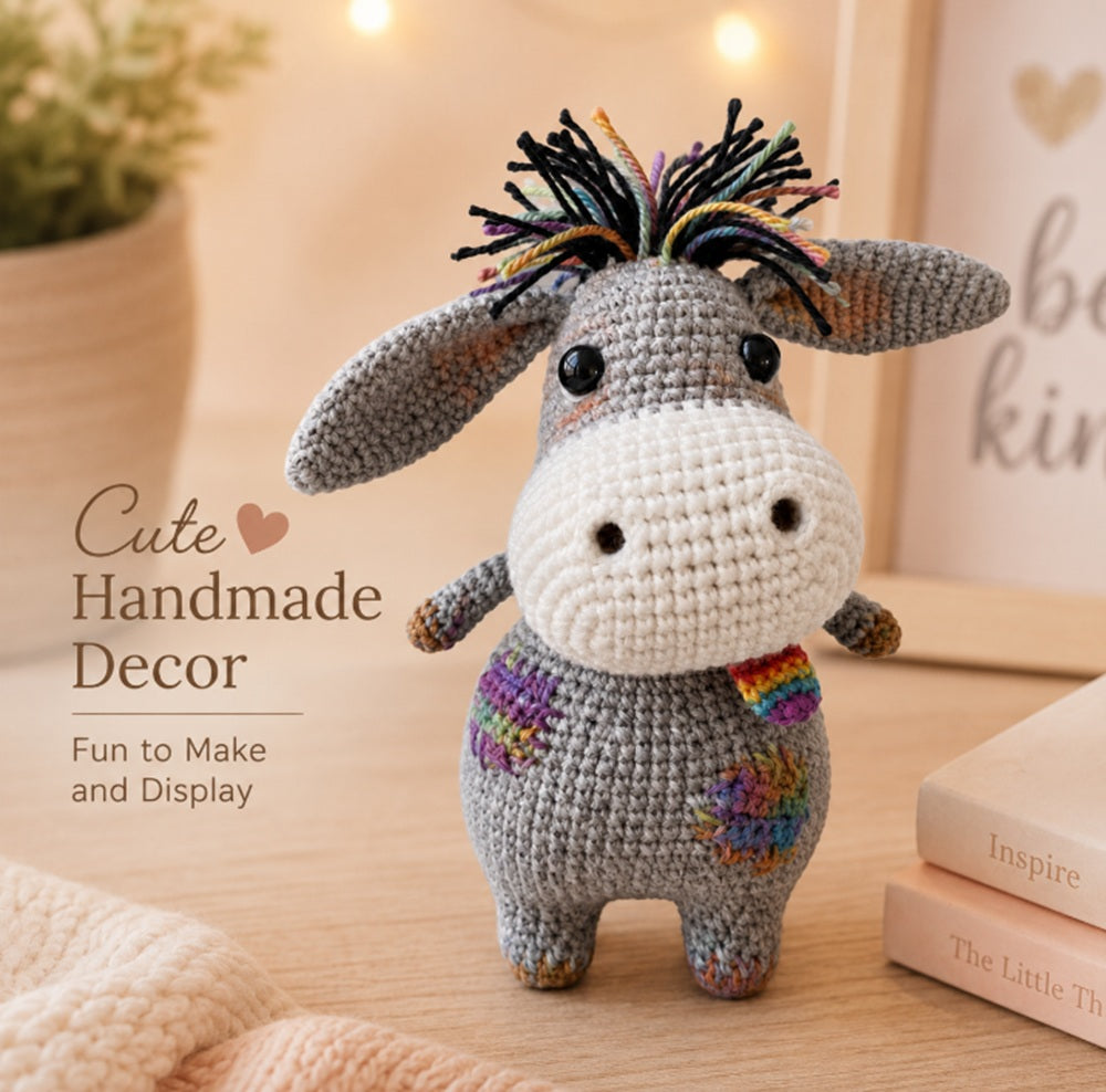 Donkey Crochet Kit for Beginners with Yarn, Hook & Video Tutorial – TIKA