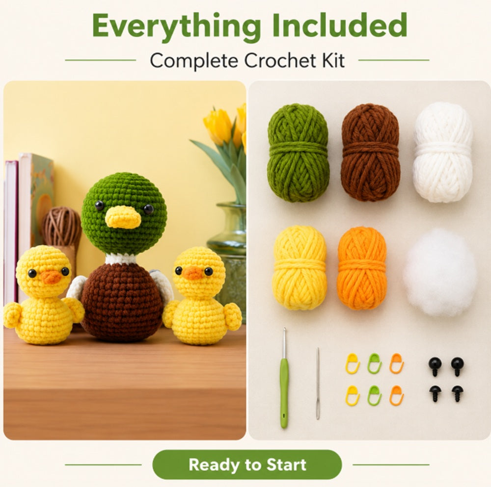 Duck Family Crochet Kit for Beginners with Video Tutorials – TIKA