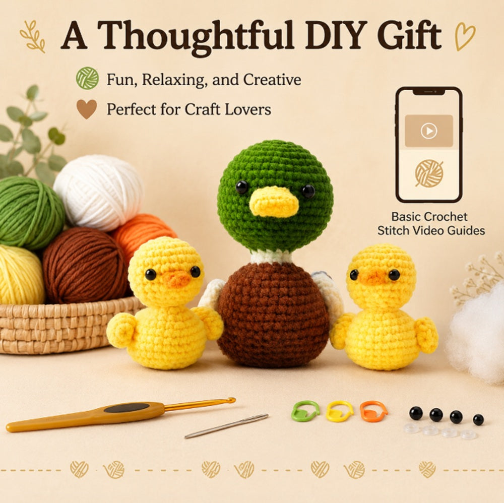 Duck Family Crochet Kit for Beginners with Video Tutorials – TIKA