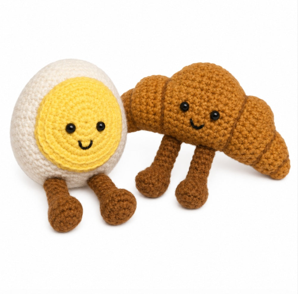Crochet Food Kit for Beginners, Croissant & Fried Egg – TIKA