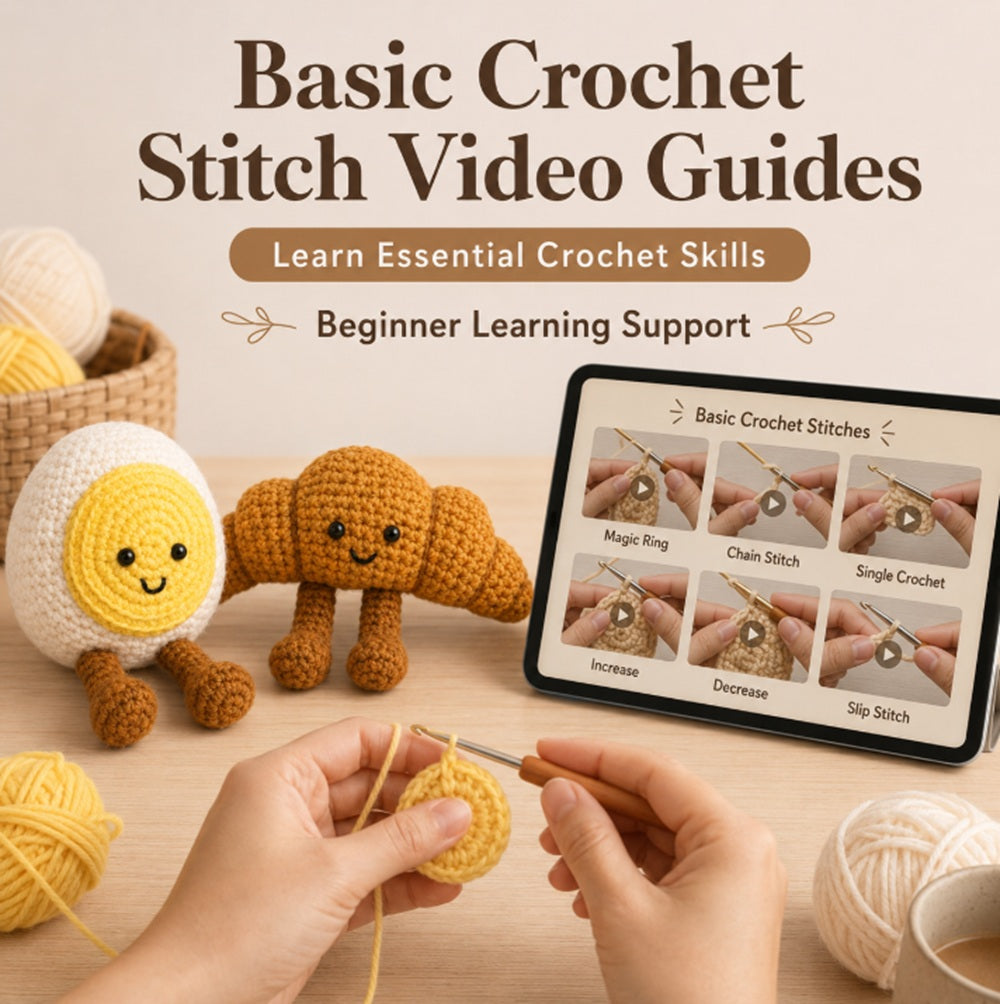 Crochet Food Kit for Beginners, Croissant & Fried Egg – TIKA