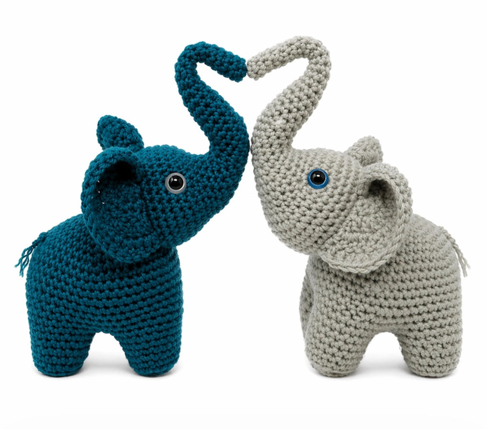 Elephant Crochet Kit for Beginners, 2 Pack with Video Tutorial – TIKA