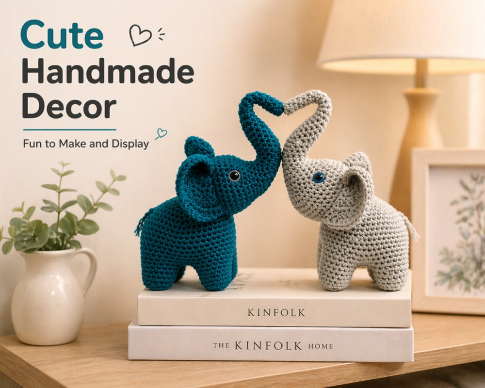 Elephant Crochet Kit for Beginners, 2 Pack with Video Tutorial – TIKA