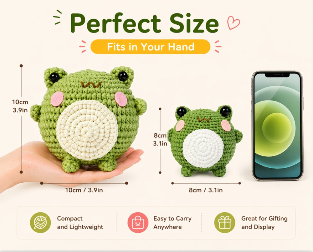 Frog Crochet Kit for Beginners, 2 Pack with Video Tutorial – TIKA