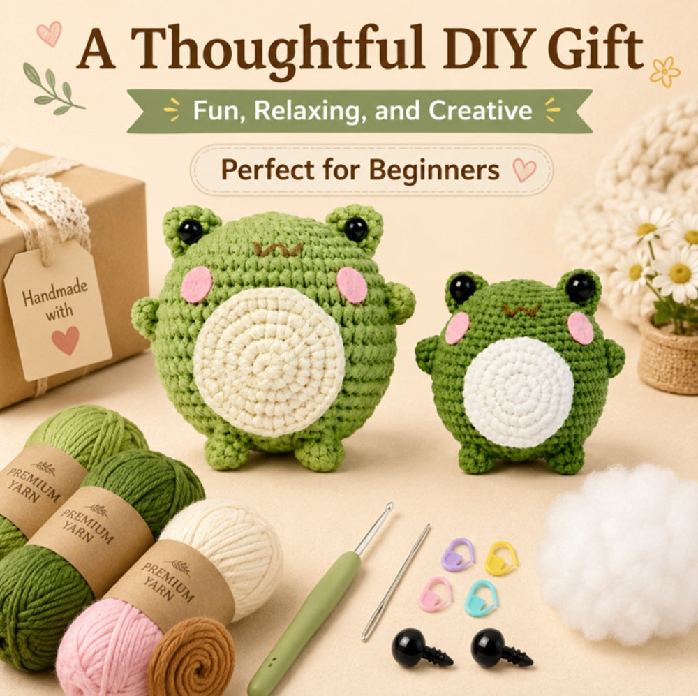 Frog Crochet Kit for Beginners, 2 Pack with Video Tutorial – TIKA