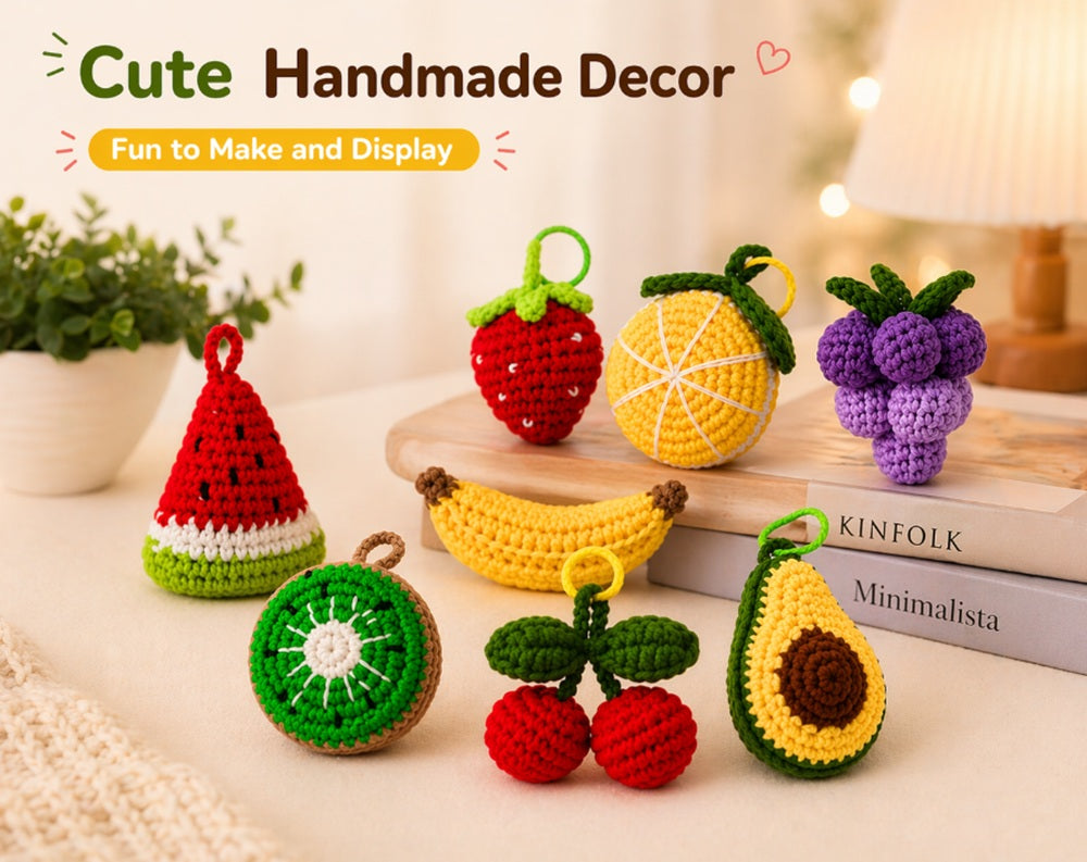Fruit Crochet Kit for Beginners, 8 Pack with Video Tutorial – TIKA