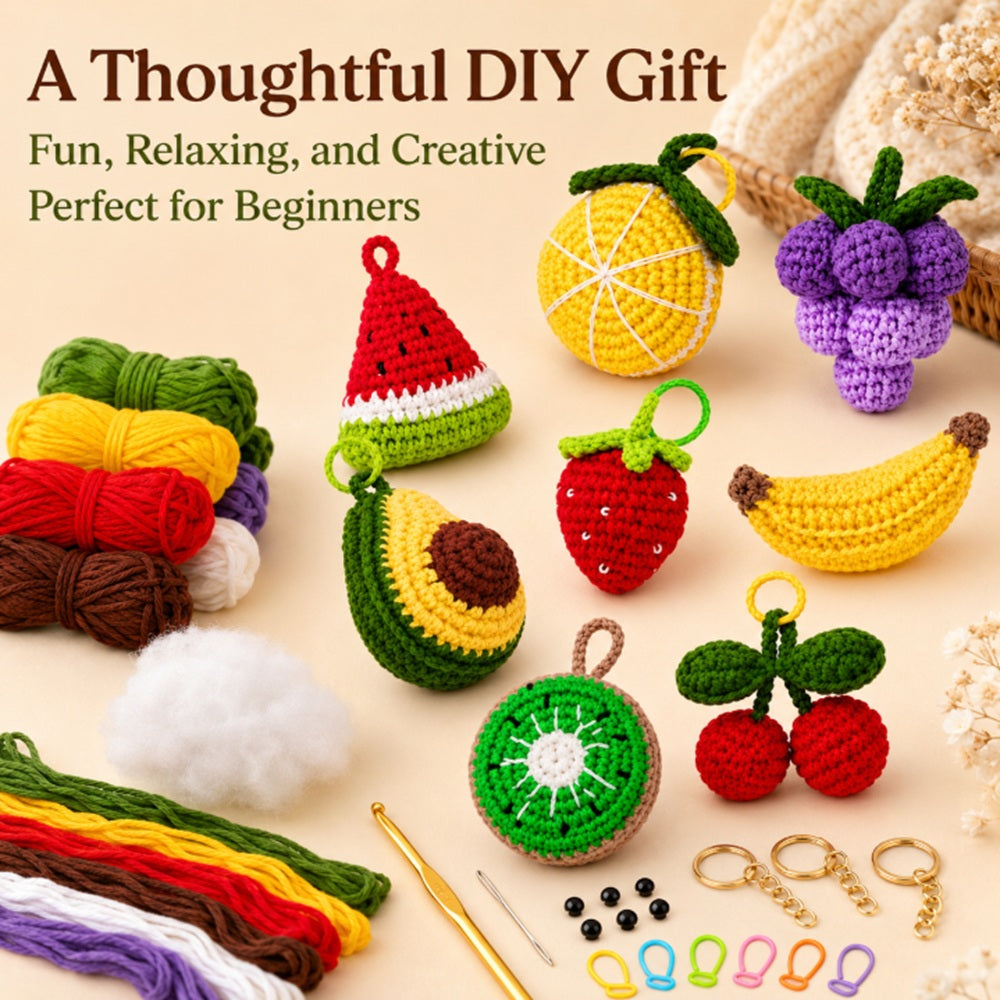 Fruit Crochet Kit for Beginners, 8 Pack with Video Tutorial – TIKA