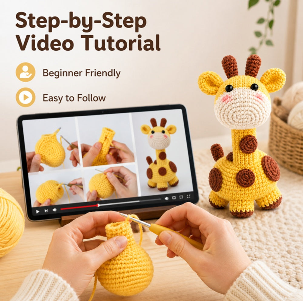 Giraffe Amigurumi Crochet Kit for Beginners with Video Tutorial – TIKA