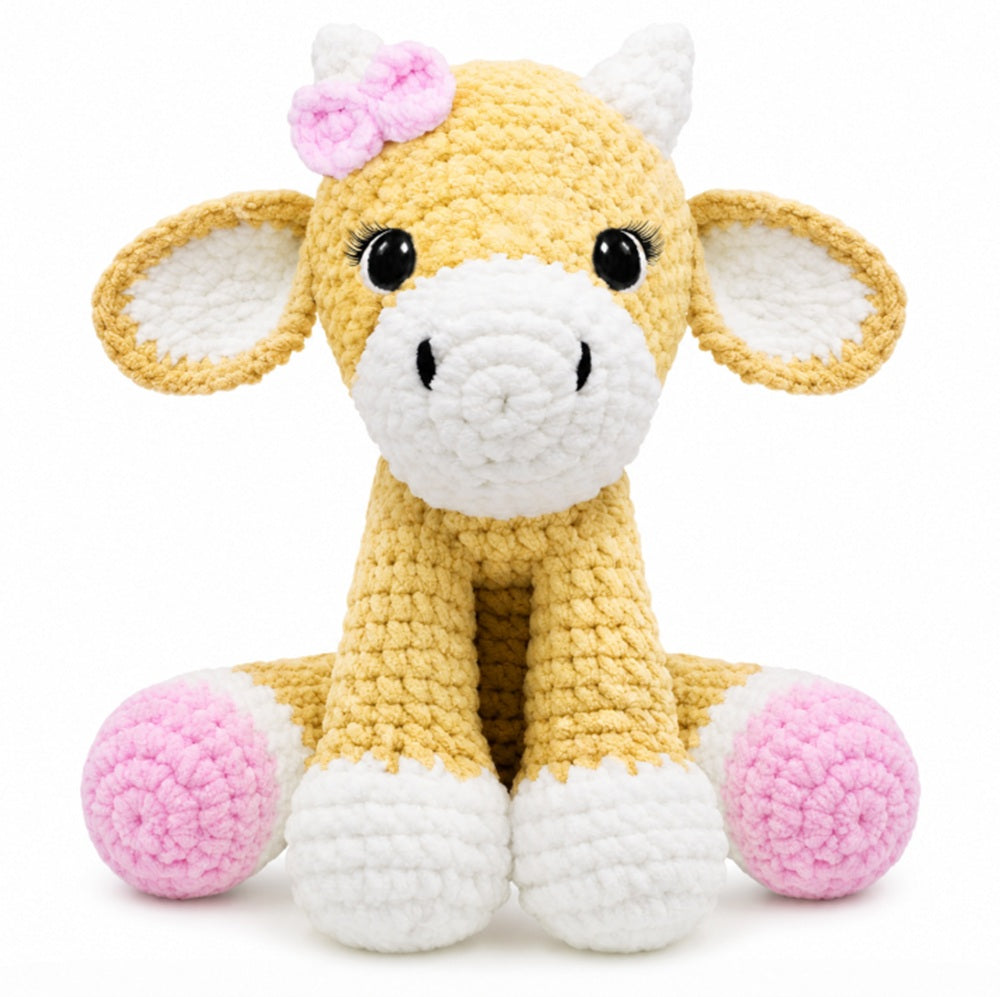 Cow Crochet Kit for Beginners, 11.8 Inch with Chenille Yarn – TIKA