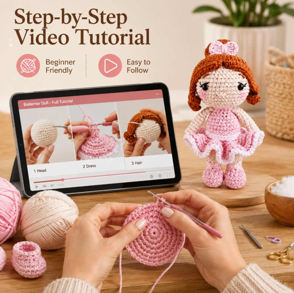 Ballerina Doll Crochet Kit for Beginners with Video Tutorial – TIKA