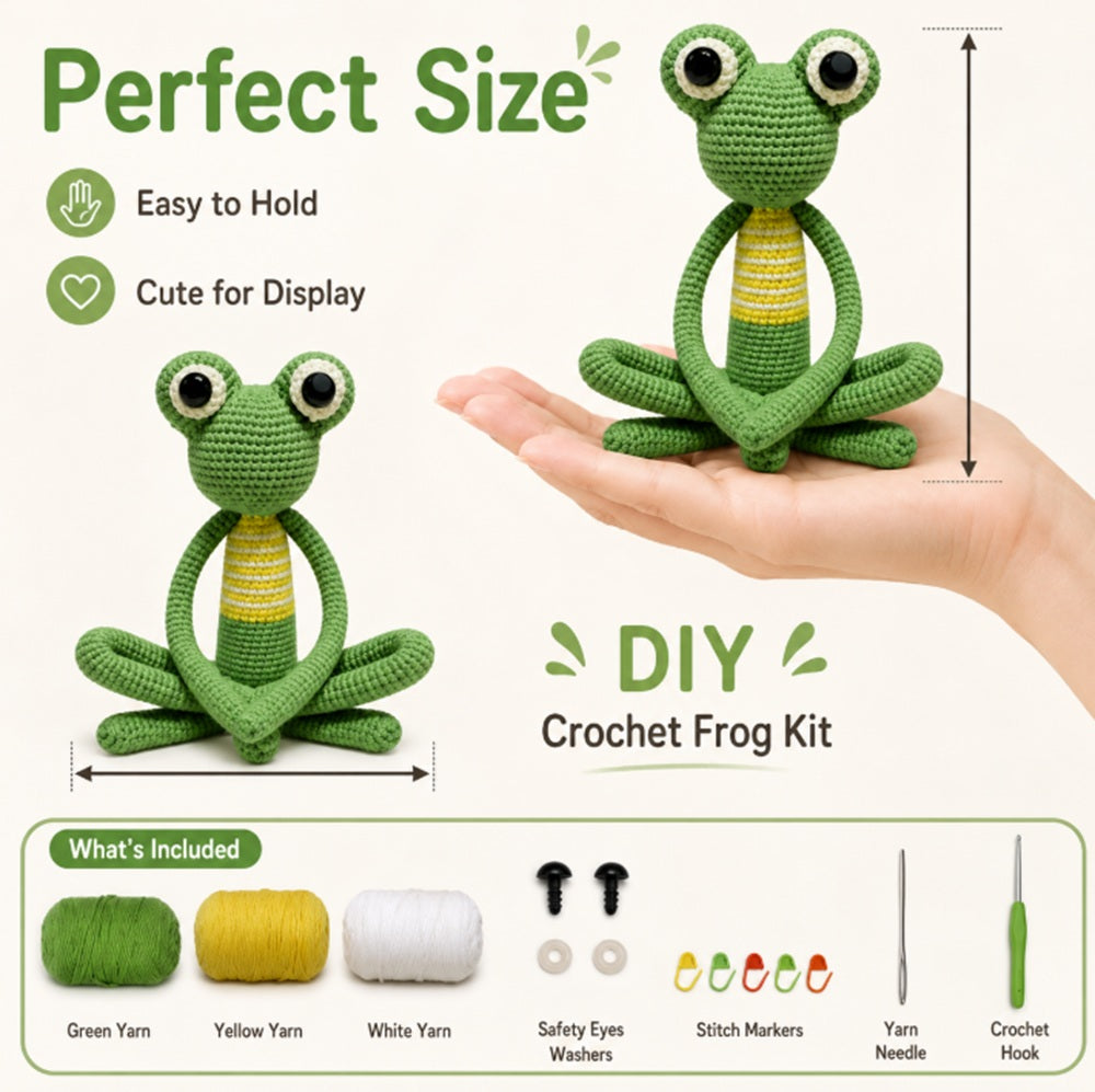 Long-Legged Frog Crochet Kit for Beginners with Video Tutorials – TIKA