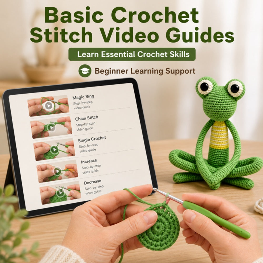 Long-Legged Frog Crochet Kit for Beginners with Video Tutorials – TIKA