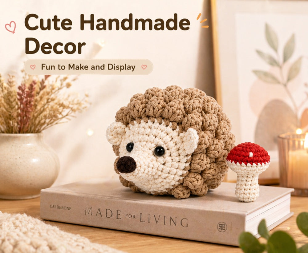 Hedgehog & Mushroom Crochet Kit for Beginners with Video – TIKA