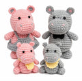 Hippo Family Crochet Kit for Beginners, 4 Pack with Video Tutorial – TIKA