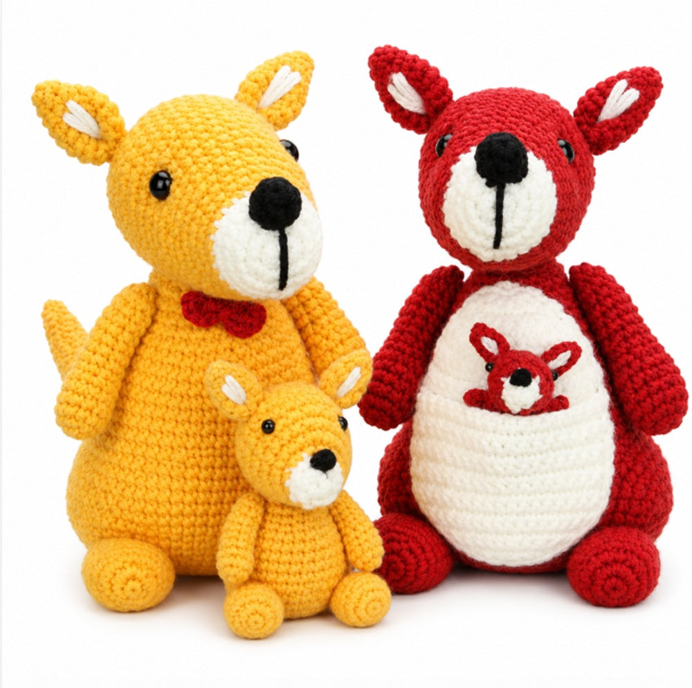Kangaroo Family Crochet Kit for Beginners with Video Tutorials – TIKA
