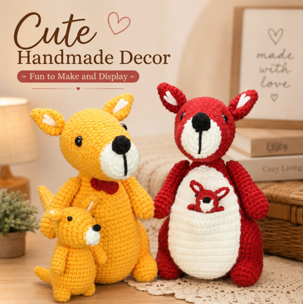 Kangaroo Family Crochet Kit for Beginners with Video Tutorials – TIKA