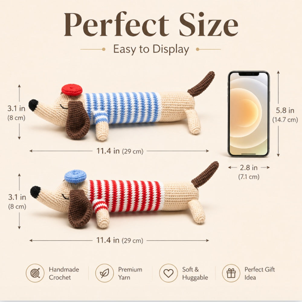Dachshund Crochet Kit for Beginners, 2 Pack with Video Tutorial – TIKA