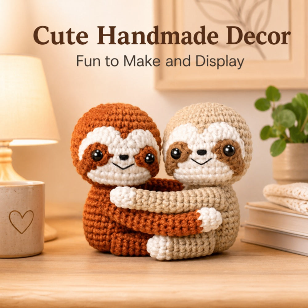 Hug Sloth Crochet Kit for Beginners, 2 Pack with Video Tutorial – TIKA