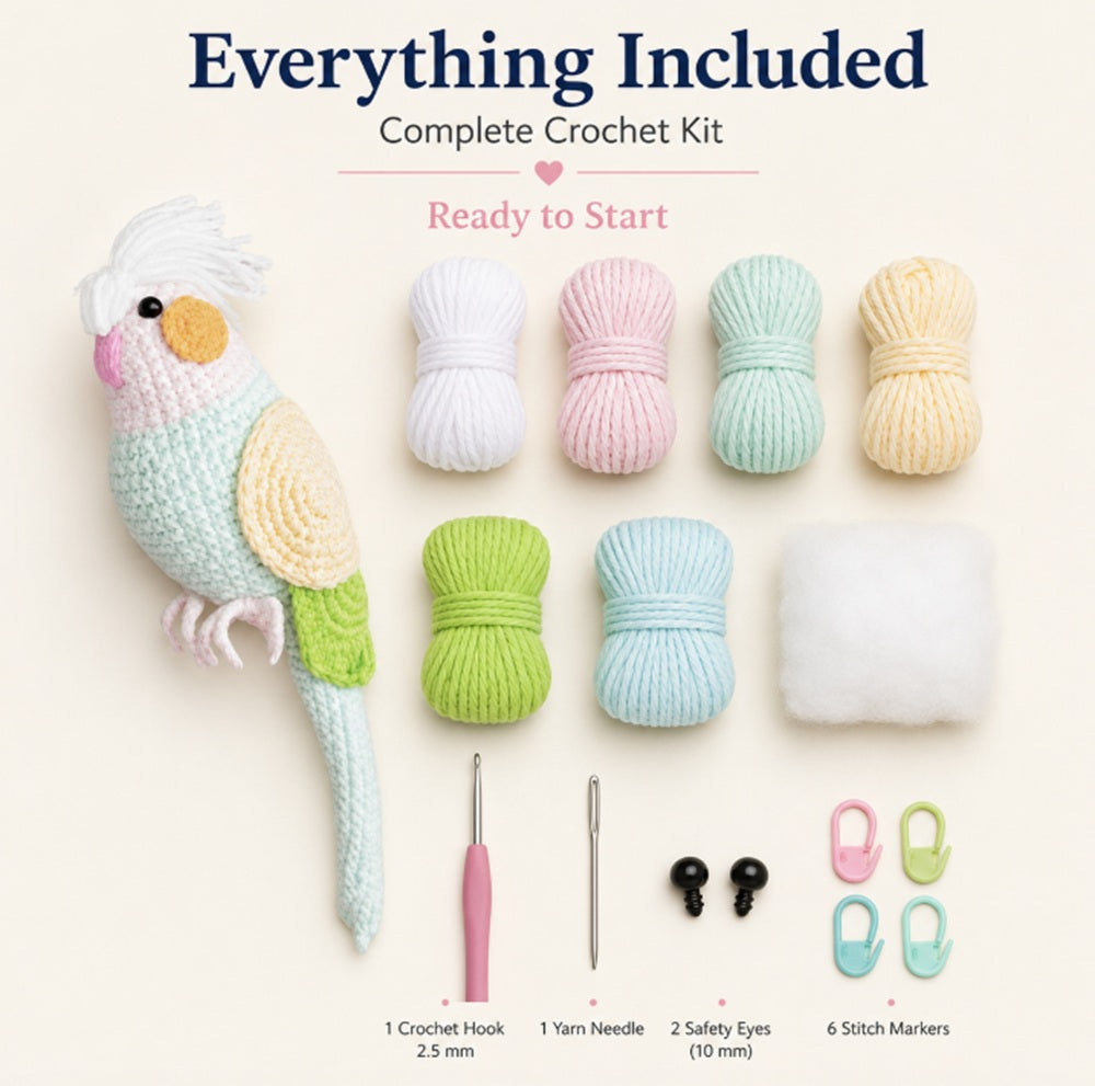 Parrot Crochet Kit for Beginners with Video Tutorial – TIKA