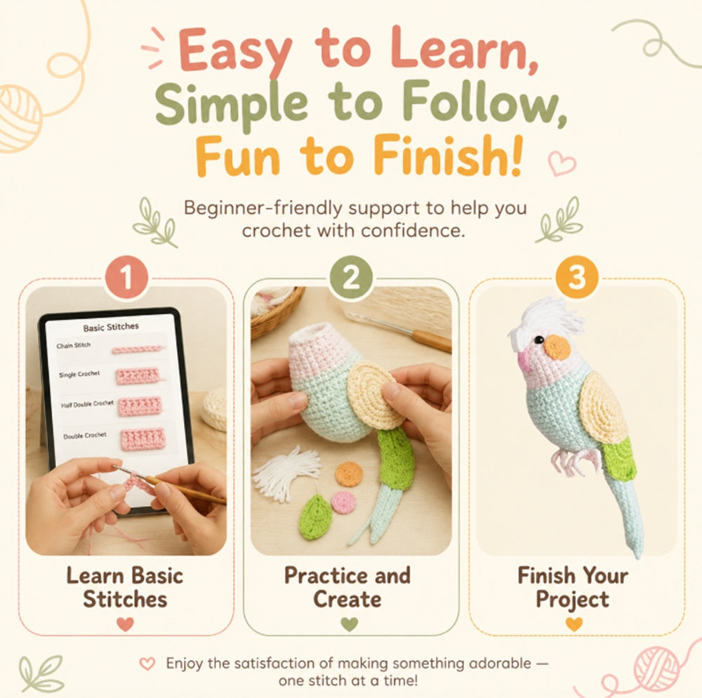 Parrot Crochet Kit for Beginners with Video Tutorial – TIKA