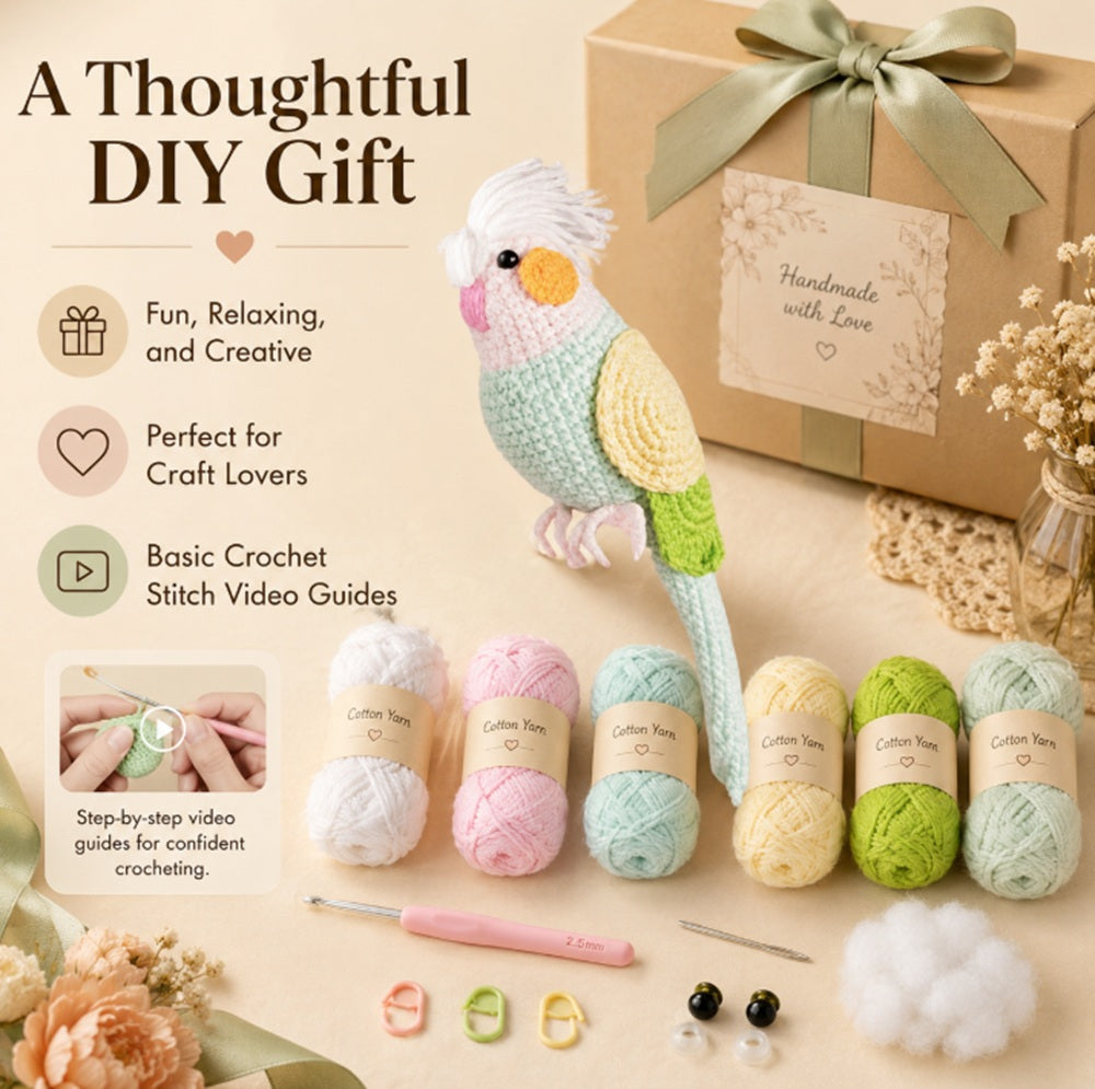 Parrot Crochet Kit for Beginners with Video Tutorial – TIKA