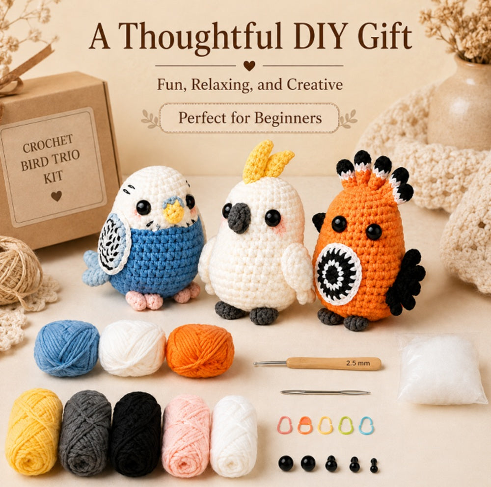 Parrot Crochet Kit for Beginners, 3 Pack with Video Tutorial – TIKA