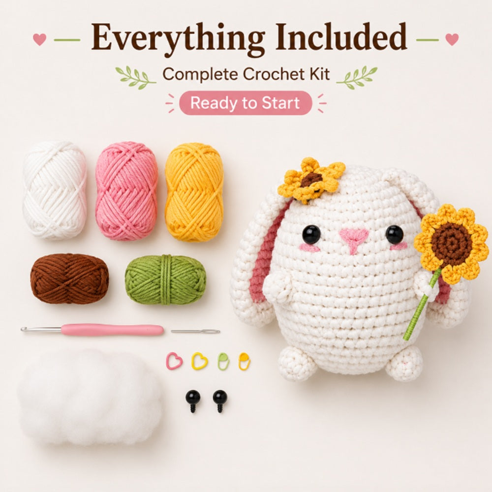 Bunny Rabbit Crochet Kit for Beginners with Video Tutorials – TIKA
